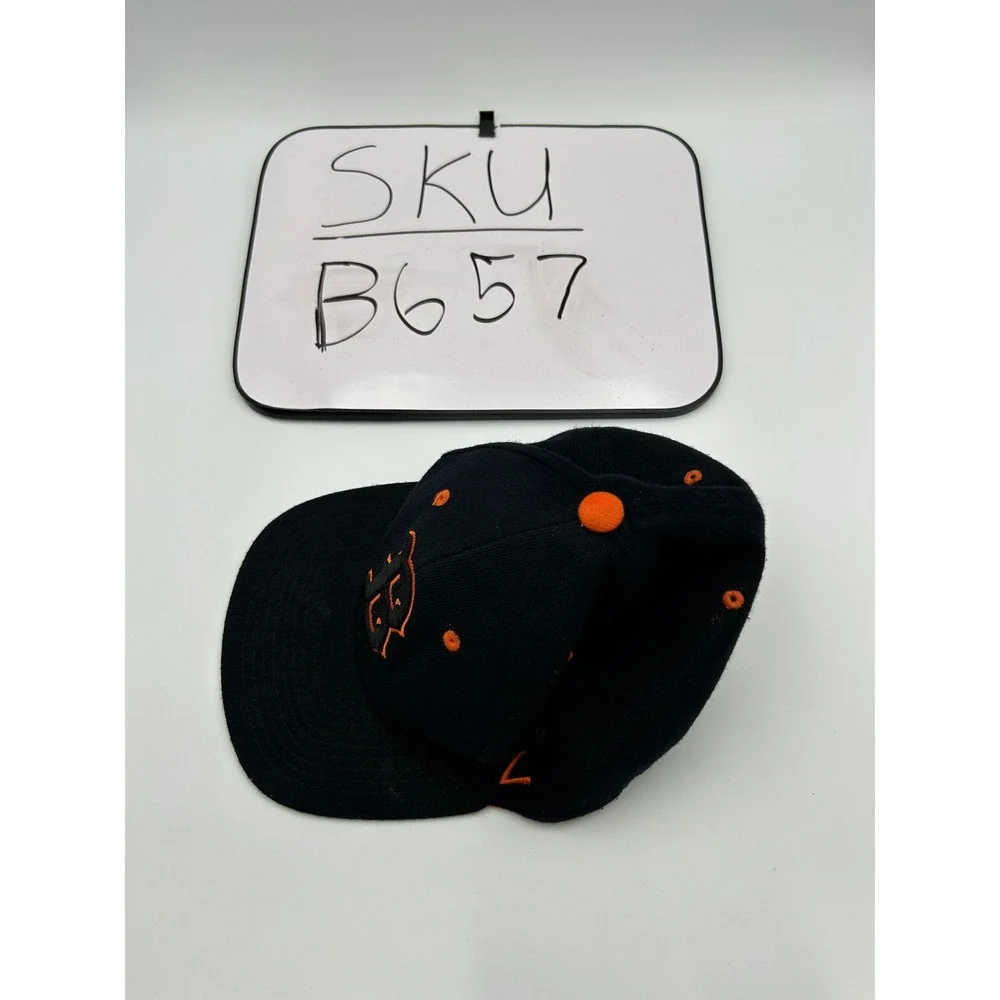 Zephyr Youth Boise State Broncos B Logo Hat Black Orange Stretch Fit Cap B657